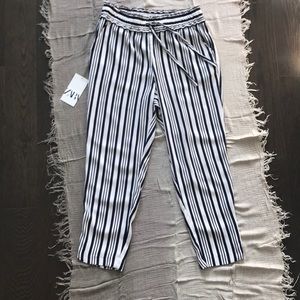 Pinstripe Cropped Trousers